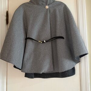 Stylish Women’s Gray Cape Coat